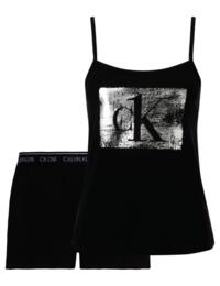000QS6603E Calvin Klein Shorts Pyjama Set  - QS6603E Black/Silver Foil