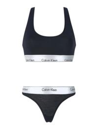 000QF6233E Calvin Klein CK One Bralette & Thong Set - QF6233E Black/Silver