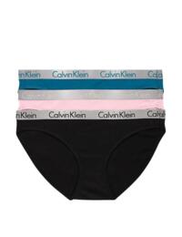 000QD3589E Calvin Klein Radiant Cotton 3 Pack Brief - QD3589E Turtle Bay/Black/Cherry Blossom