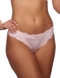 356034 After Eden Lyonne Thong With Lace Trim - 35.6034 Light Pink
