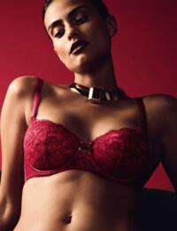 Aubade Aube Amoureuse Moulded Half Cup Bra in Rouge Amour