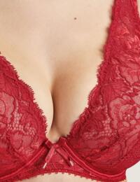 Aubade Aube Amoureuse Comfort Triangle Plunge Bra in Amour Red