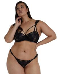 Playful Promises Anneliese Curve Brazilian Thong in Black