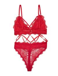 Wolf & Whistle Angelica Lace Body Red