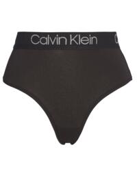 Calvin Klein Body Cotton High Waist Thong in Black