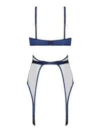 Coco De Mer Azami Open Top Suspender Blue 