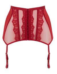 Gossard VIP Guipure Deep Suspender in Lipstick Red