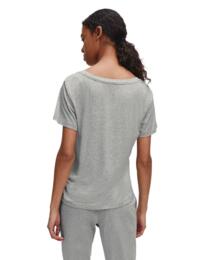 Calvin Klein CK Form Short Sleeve V-Neck Top Grey Heather 