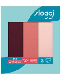 Sloggi 24/7 Weekend Tai Brief 3 Pack Pink/Dark Combination