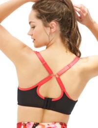 Pour Moi Energy Reach Padded Sports Bra Black/Coral