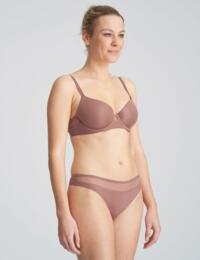 Marie Jo Louie Thong Satin Taupe