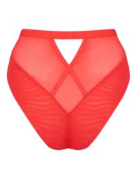 Scantilly by Curvy Kate Sheer Chic High Waist Brief in Flame Red