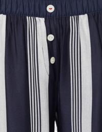 Tommy Hilfiger Wide Leg Striped Pants in Navy Blazer