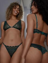 Muse By Coco De Mer Margot High Apex Triangle Bra Forest Green