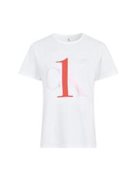 Calvin Klein CK One Crew Neck T-shirt White / Pearly Pink Logo