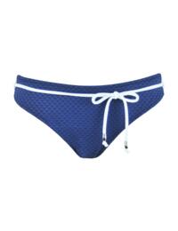 Pour Moi Waffle Belted Bikini Brief Navy