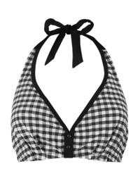 Pour Moi Checkers Underwired Triangle Bikini Top Black/White