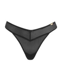 Gossard Sheer Stripe Thong Black