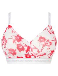 Calvin Klein CK One Cotton Plus Size Bralette Lilium Print-Strawberry Shake