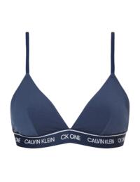 000QF6501E Calvin Klein CK One Recycled Unlined Triangle Bra - 000QF6501E  Blue Shadow