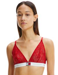 Tommy Hilfiger Tommy 85 Lace Triangle Bralette Primary Red