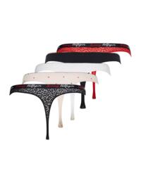 Tommy Hilfiger Holiday Pack Thong 5 Pack Navy/Red/Pink/Navy/White