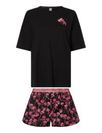 Calvin Klein Glitter V-Day Pyjama Shorts Set Black V-Day Print
