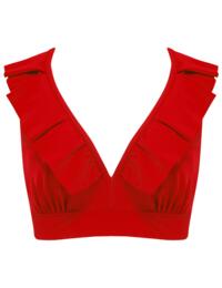 Pour Moi Space Frill Bikini Top Red