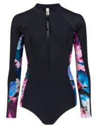 Pour Moi Energy Long Sleeved Zip Swimsuit Orchid Floral 