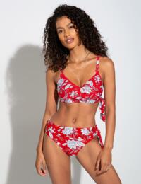 Pour Moi Freedom Tie Fold over Brief Red/White