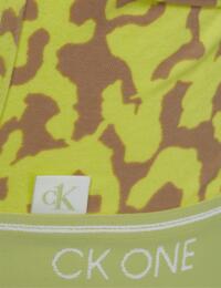 Calvin Klein CK One Cotton Unlined Bralette Dart Grog Print_Cyber Green 