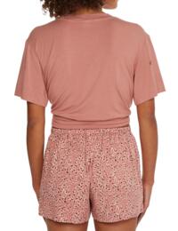 Calvin Klein Modal coord Top Short Sleeve Crew Neck Red Grape