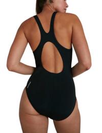 Speedo Boom Logo Splice Muscleback Swimsuit Black/White