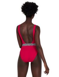 Speedo Belted Deep U-back One-piece Swimsuit Red