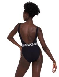 Speedo Belted Deep U-back One-piece Swimsuit Black