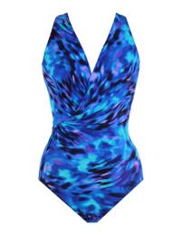 Miraclesuit Cloud Leopard Hidden Underwired Swimsuit Blue