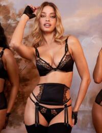 Playful Promises Wren Mesh and Satin Waspie Black 