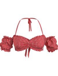 Tommy Hilfiger Tommy Gingham Bandeau Top Primary Red and White Gingham 