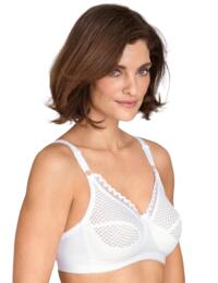 Miss Mary of Sweden Cotton Dots Full Cup Wireless Bra White