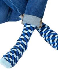 Happy Socks Filled Optic Sock Blue 