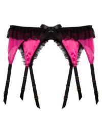 Bettie Page Inga Net Ruffle Suspender Belt Pink 
