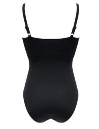 Pour Moi Ruched Pleated Control Swimsuit Black