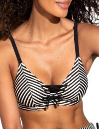 Pour Moi Radiance Underwired Rope Top Black/White/Gold