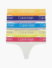 Calvin Klein Body Cotton Thong 5pk Purple/Orange/Heather/Citrina/Grey