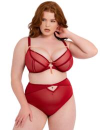 Scantilly by Curvy Kate Unchained High Waist Brief Deep Red