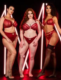 Scantilly by Curvy Kate Unchained Suspender Belt Deep Red