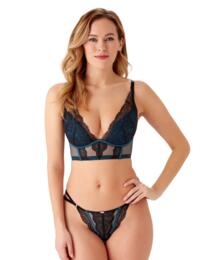 Gossard VIP Confession Strappy Thong Black/Teal
