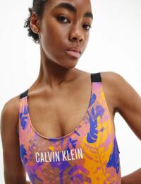 Calvin Klein Intense Power One Piece Swimsuit Tropical Leaf 