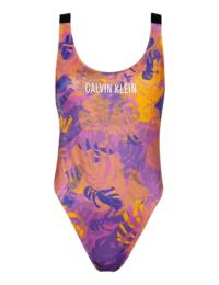 Calvin Klein Intense Power One Piece Swimsuit Tropical Leaf 