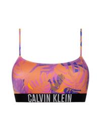 Calvin Klein Intense Power Bralette Bikini Top Tropical Leaf 
